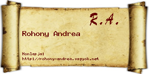 Rohony Andrea névjegykártya