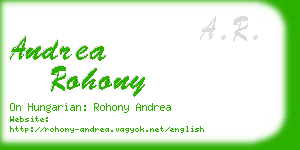 andrea rohony business card